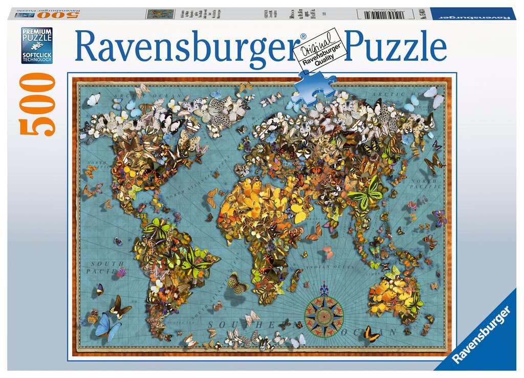 Puzzle Mappa Del Mondo Delle Farfalle Pezzi Puzzle Mania It