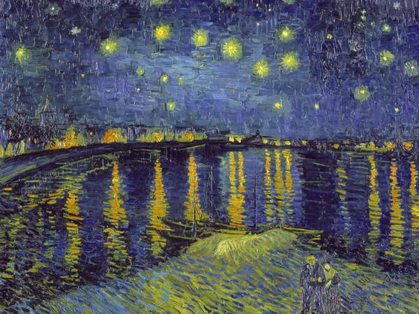 Puzzle Vincent van Gogh: Hvězdná noc nad Rhônou