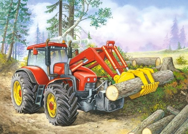 Puzzle Traktor az erdőben 