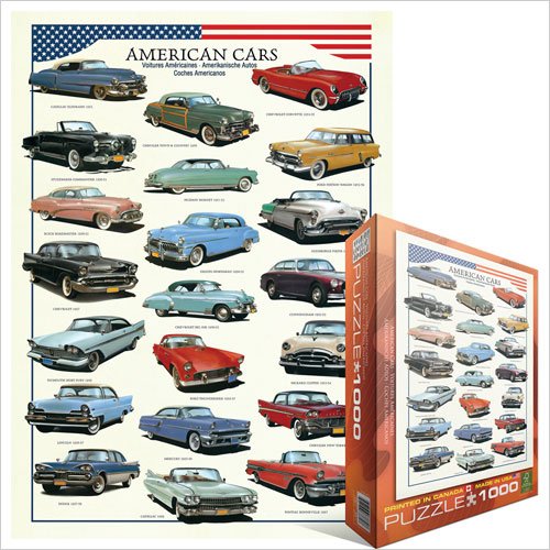 Puzzle Americké autá 50. roky