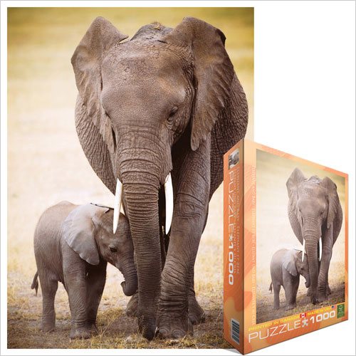 Puzzle Elefant og cub