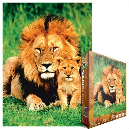 Puzzle Leijona ja poikanen