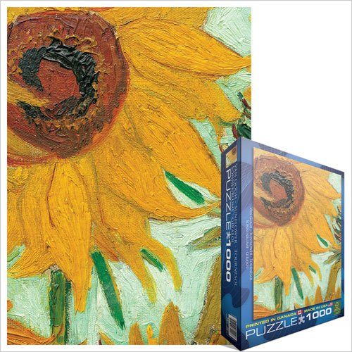 Puzzle Vincent van Gogh: Vase with sunflowers - detail