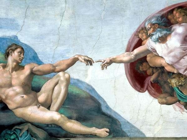 Puzzle Michelangelo Buonarroti: Stvorenie Adama