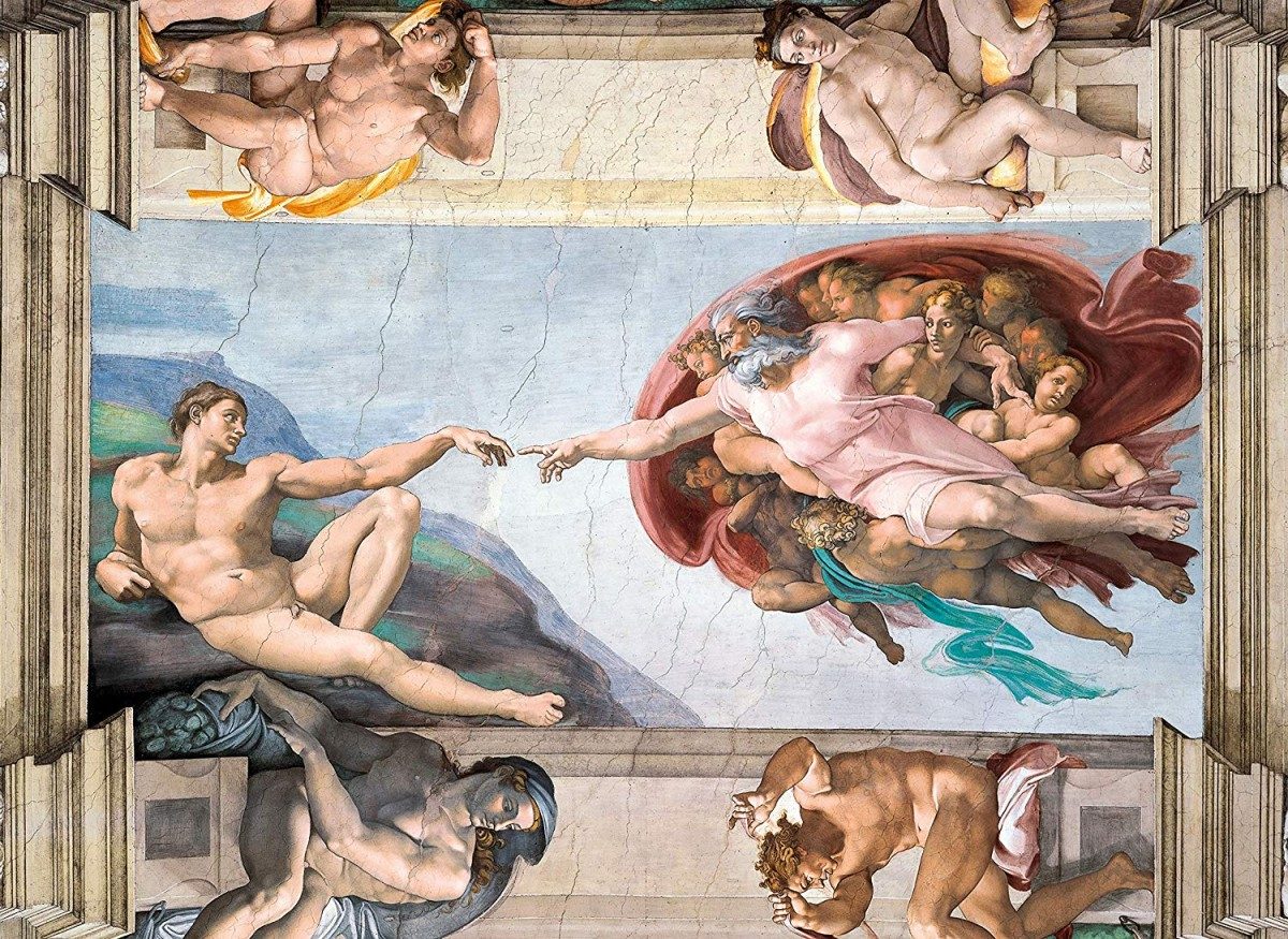 Puzzle Michelangelo: schepping van Adam 2