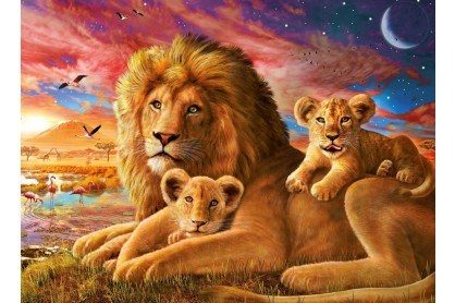 Puzzle Lejonets familj