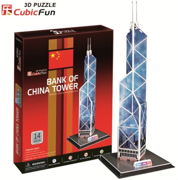 Puzzle Bank of China Tower , Hong Kong. Puzzle 3D