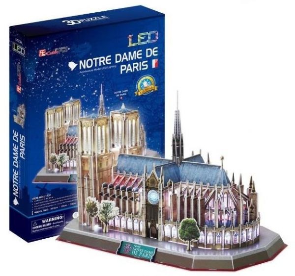 Puzzle 3D Notre Dame, Paríž, LED 