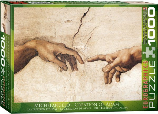 Puzzle Michelangelo Buonarroti: Stvorenie Adama (detail)
