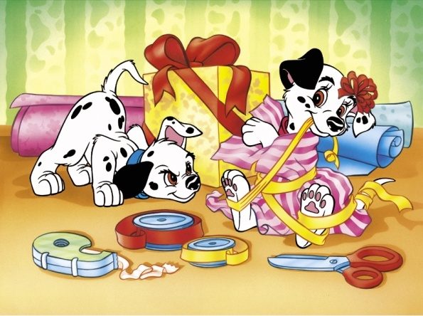 Puzzle Dalmatians with gifts