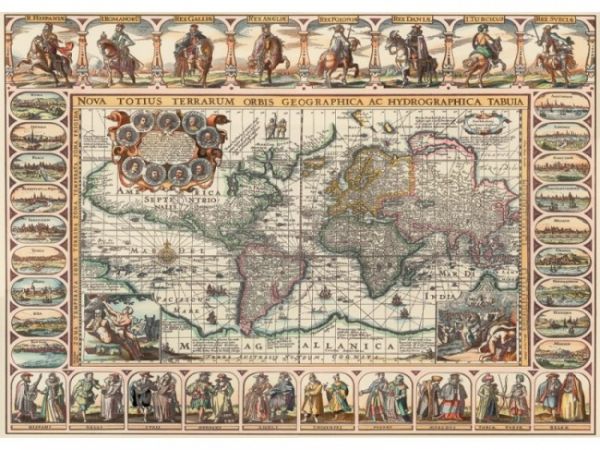 Puzzle Harta veche a lumii