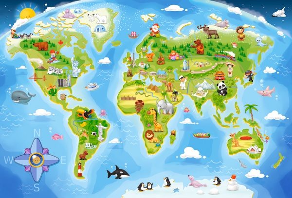 Puzzle Mapa sveta 40 maxi