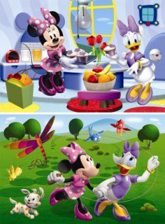 Puzzle Minnie egér és Daisy kacsa 2x66