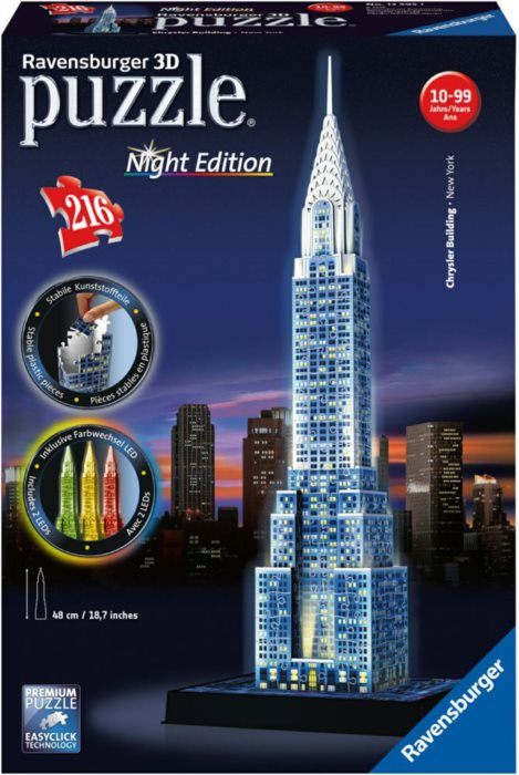 Ga naar beneden Troosteloos beeld Puzzle Chrysler Building 3D LED | Puzzle-USA.com