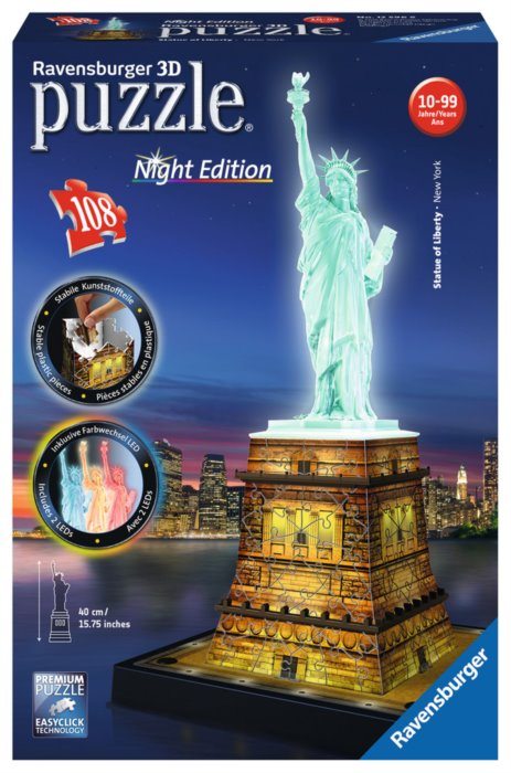 Puzzle Estatua de la libertad nocturna 3D LED