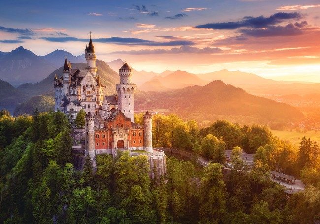 Puzzle Vista del castello di Neuschwanstein, Germania