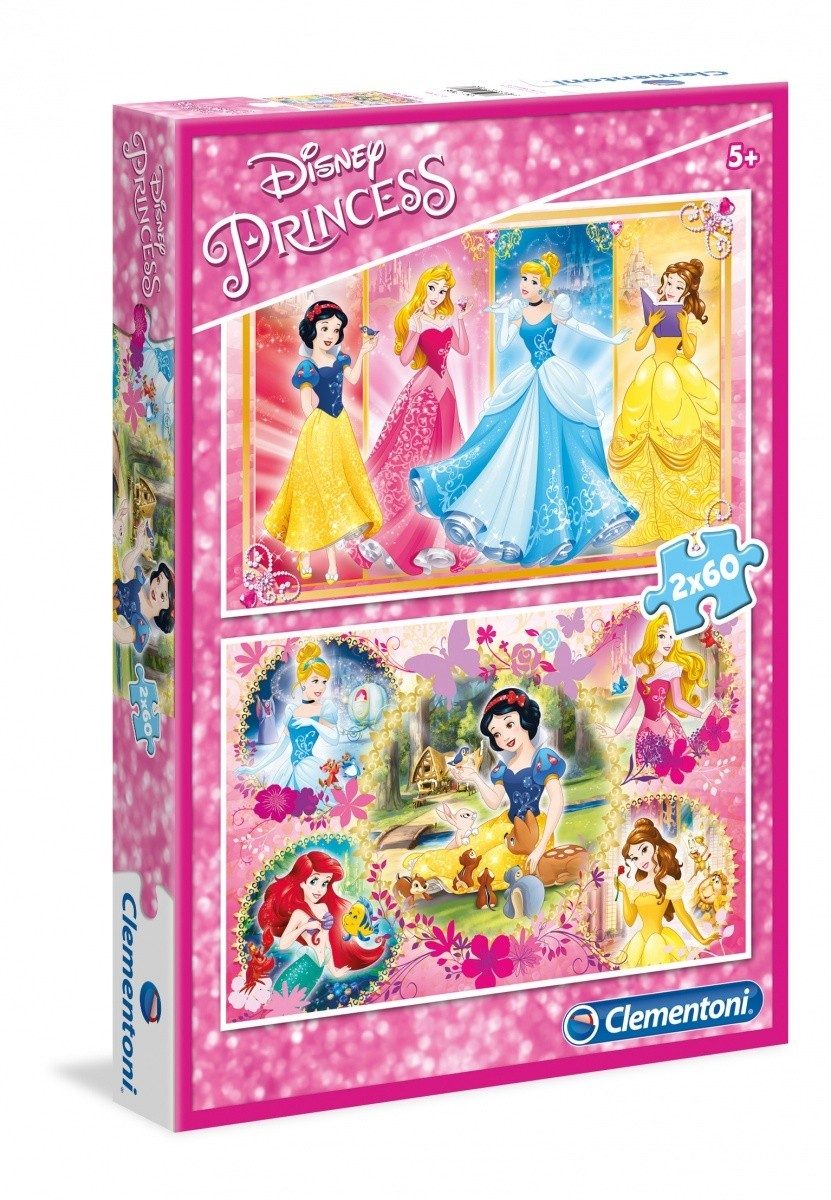 Puzzle 2x60 Disney princezné