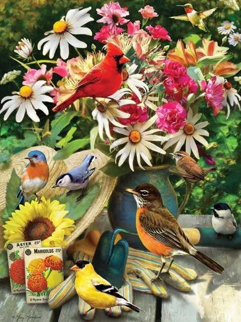 Puzzle Gartenvögel
