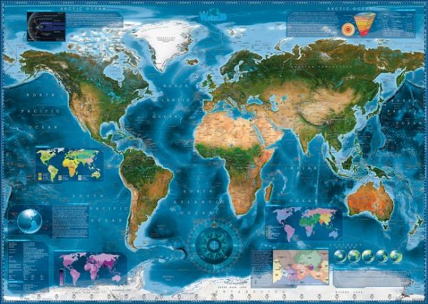 Puzzle Satelitná mapa sveta