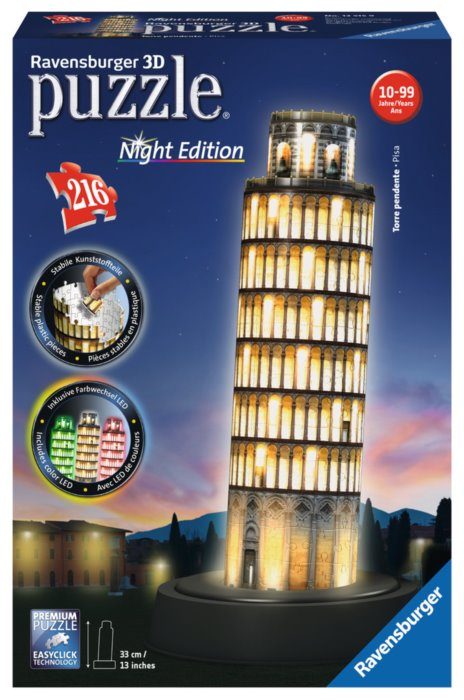 Puzzle Krzywa Wieża w Pizie. Puzzle 3D LED