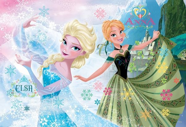 Trefl 100 Piece Glam Glitter Girls Anna And Elsa Frozen Jigsaw Puzzle Gift Boxed 