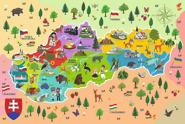 Puzzle Karte der Slowakei 44 teile
