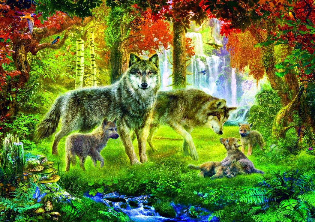 Puzzle Krasny: Summer Wolf Family