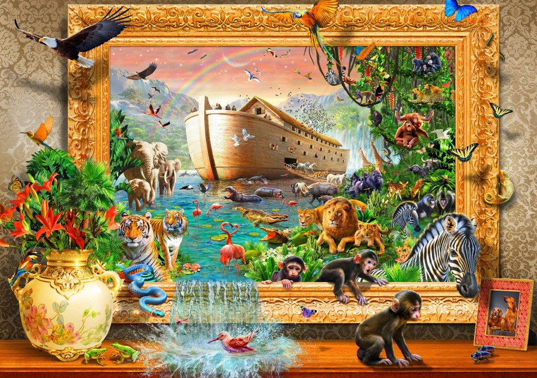 Puzzle Noetova barka uokvirjena