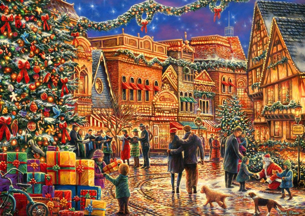 Puzzle Navidad en la Plaza del Pueblo
