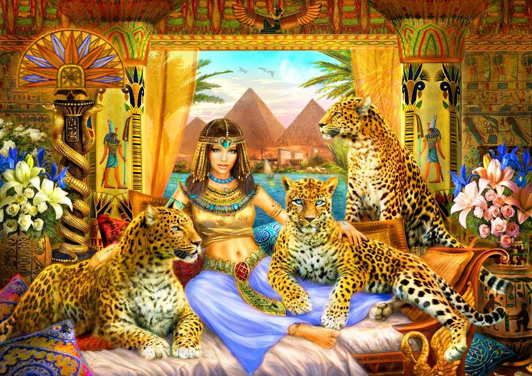 Puzzle Rainha egípcia dos leopardos
