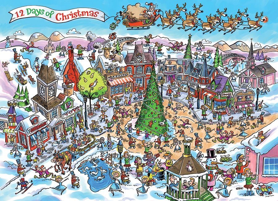 Puzzle Doodle Town: 12 Days of Christmas