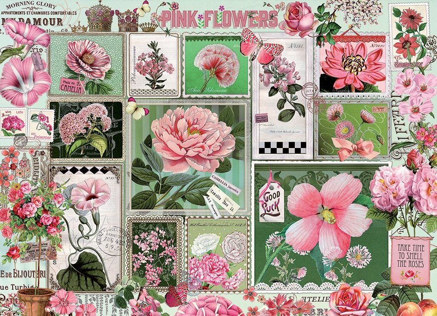 Puzzle Rózsaszín virágok