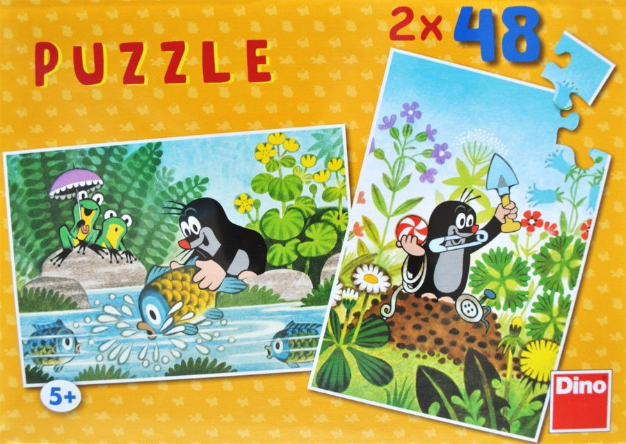 Puzzle 2x48 Abner mit einem Fisch hat Mister viel zu tun