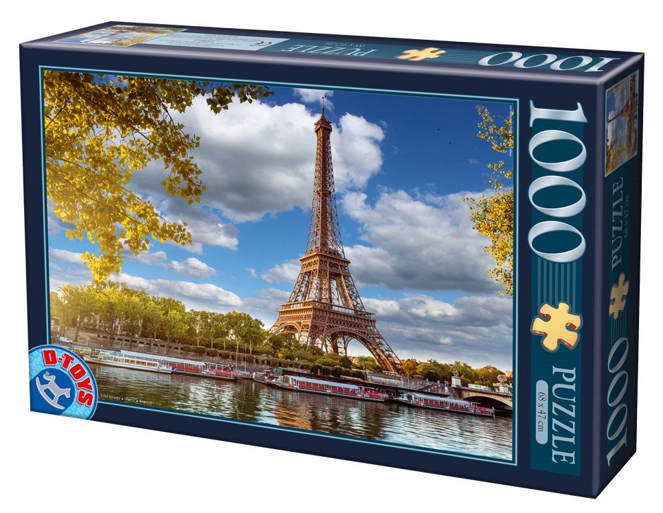 Brain Tree - Paris Eiffel 1000 Piece Puzzles for Adults-Jigsaw Puzzles-With  4 Puzzle Sorting Trays- Random Cut - 27.5Lx19.5W