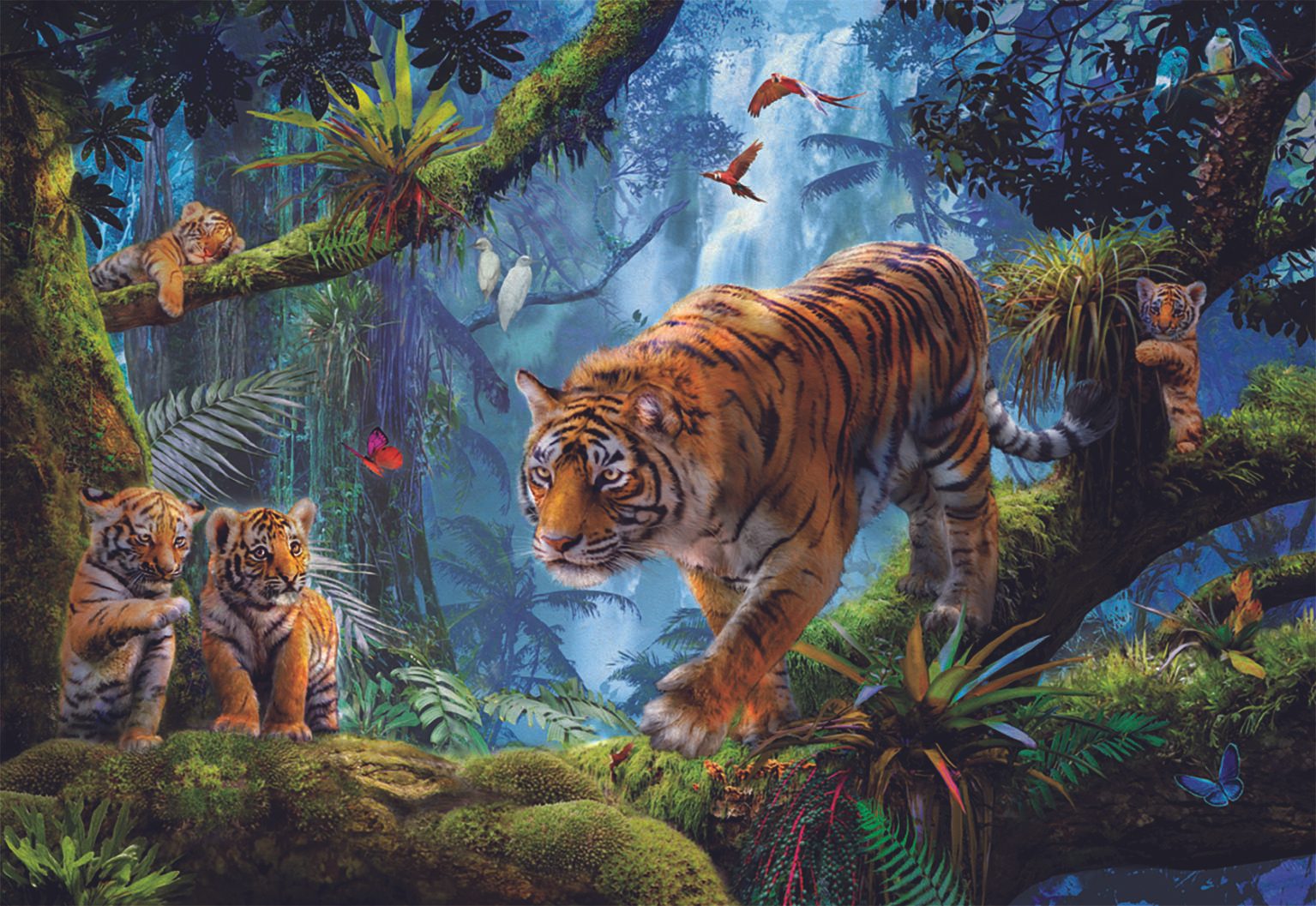 Puzzle Tigers in the tree