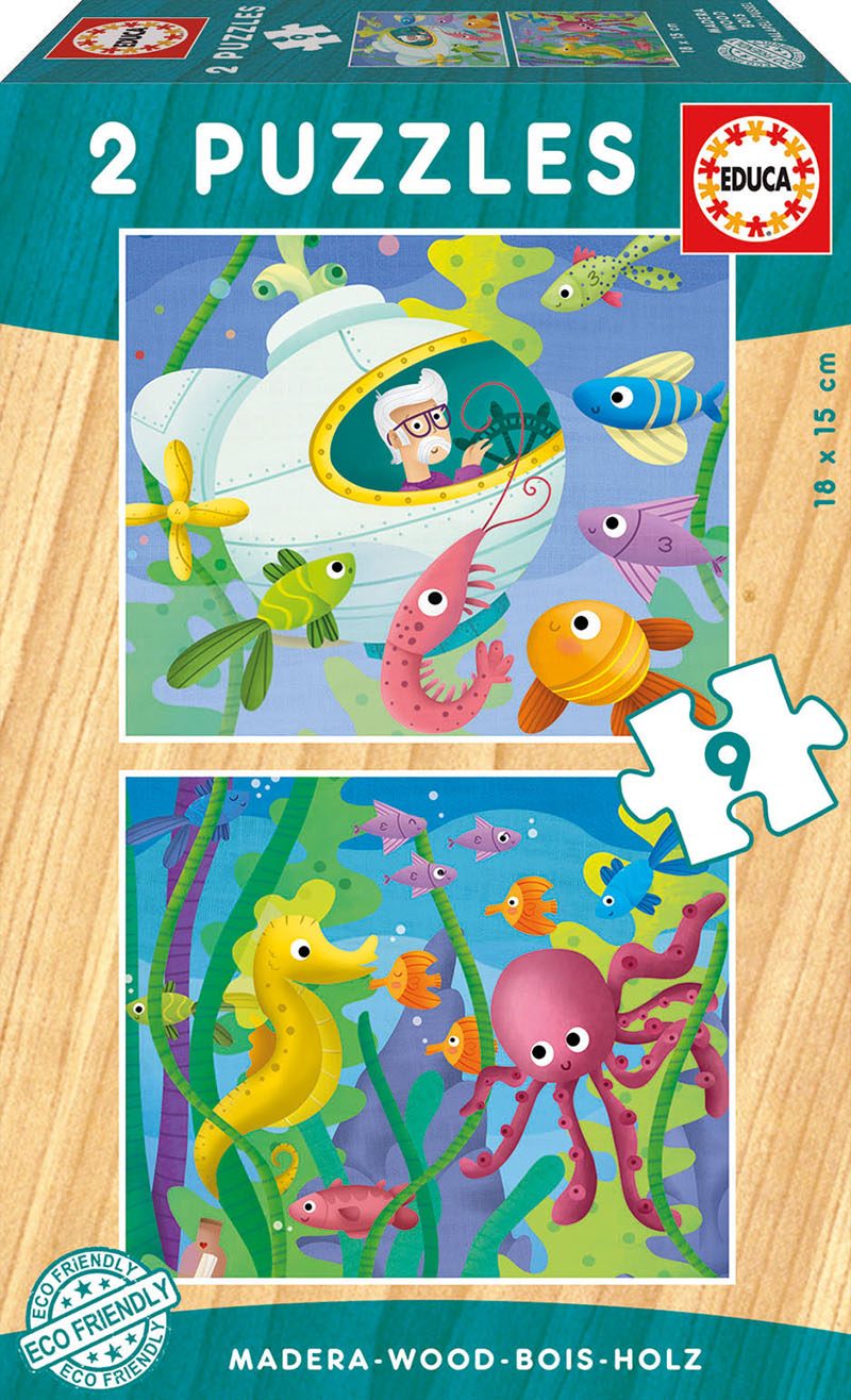 Puzzle 2x9 Aquatic animals, 1 - 39 Palat 