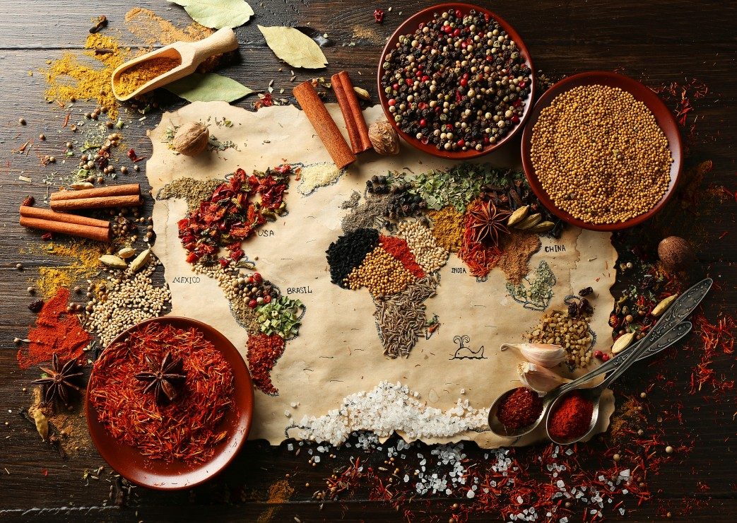 Puzzle World map with spices 0145