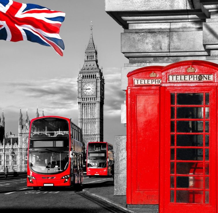 Puzzle Londýn čierna a červená