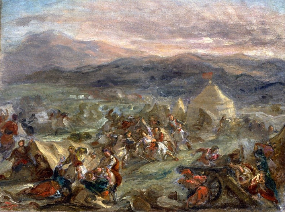 Puzzle Delacroix Eugène: Botzaris surprises the Turkish camp in the sunrise