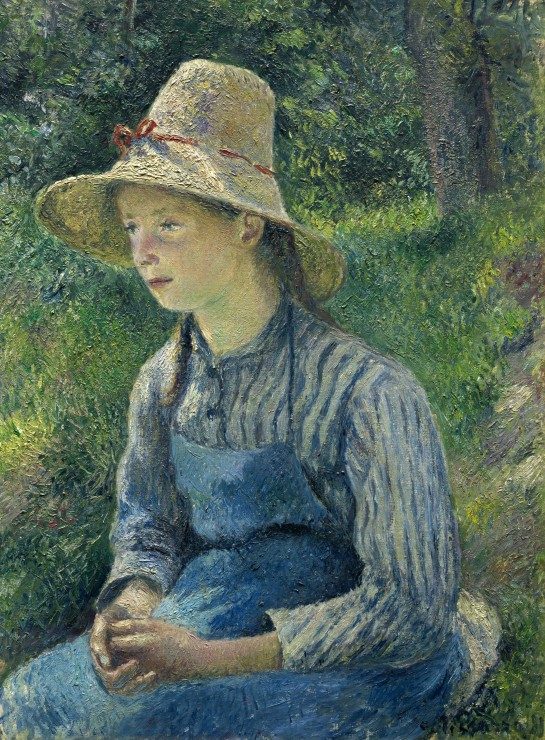 Puzzle Camille Pissarro: Sedliacke dievča so slameným klobúkom