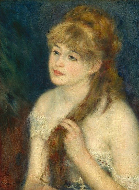 Puzzle Pierre Auguste Renoir: Egy fiatal nő befonja a haját
