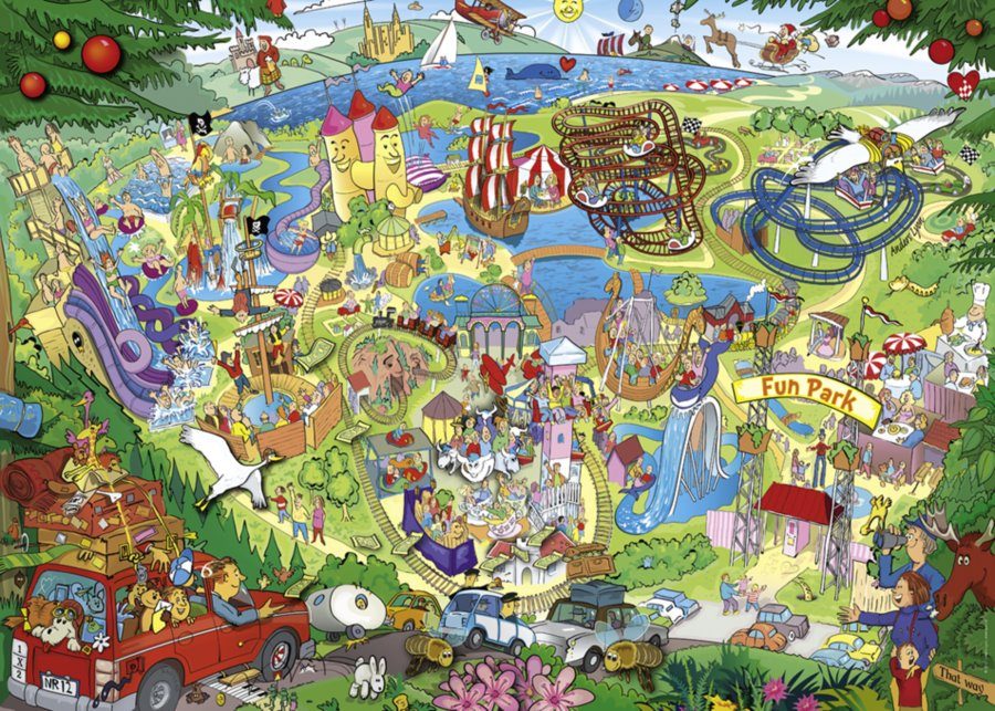 Puzzle Lyon: Výlet do zábavného parku