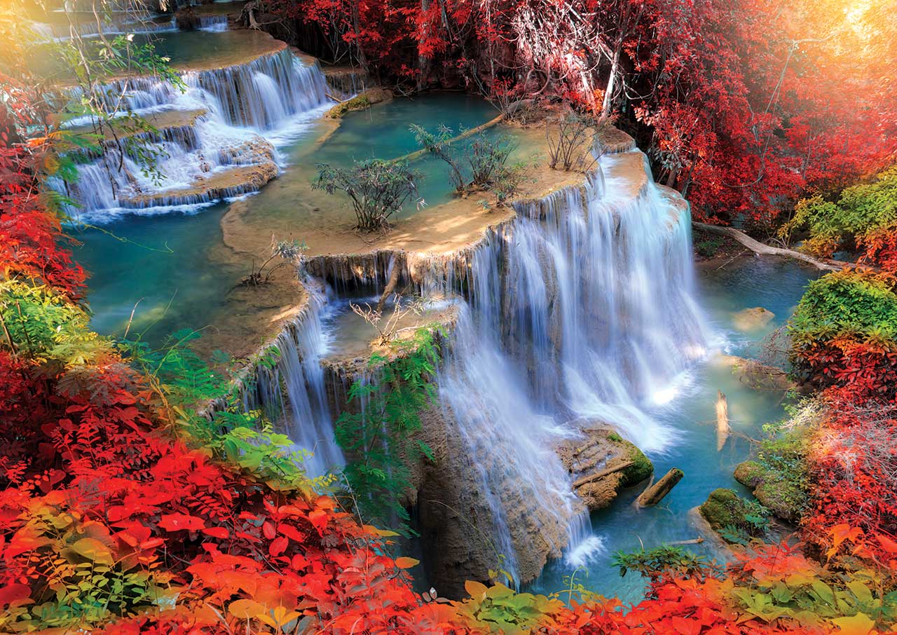 Puzzle Waterfall at autumn