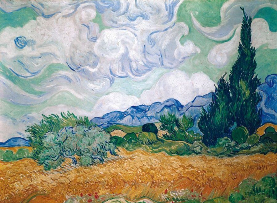 Puzzle Vincent Van Gogh: Wheat Field with Cypresses