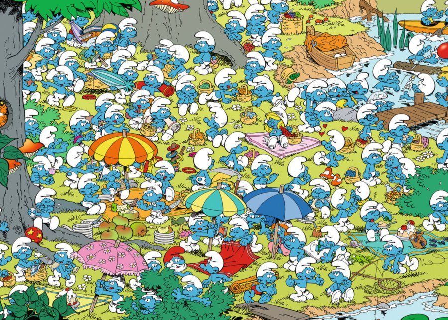 Puzzle Smurfs: piquenique no parque