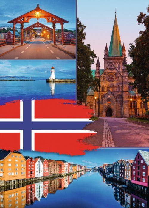 Puzzle Collage de Trondheim, Noruega