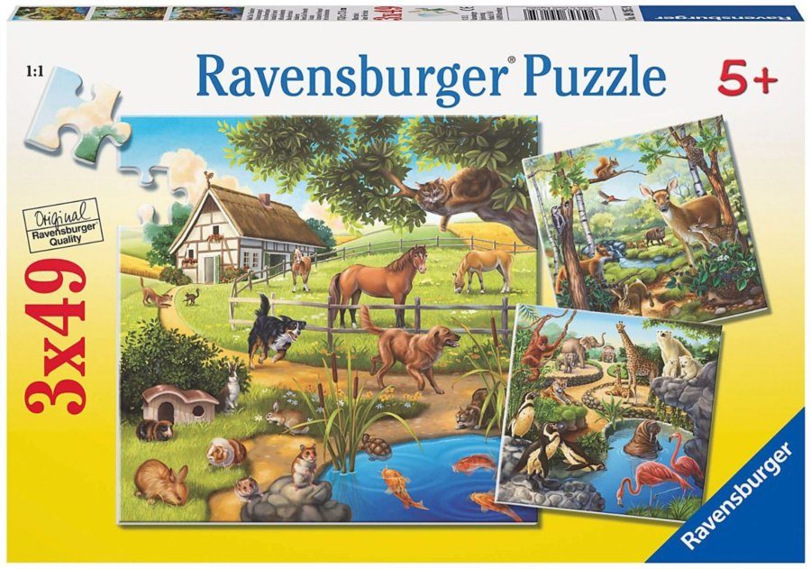 Puzzle Animals in the countryside, in the zoo and in the forest