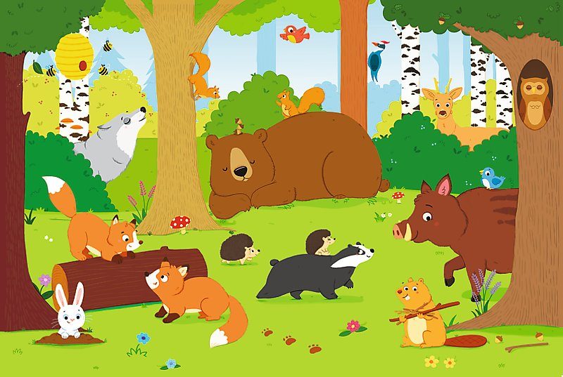 Puzzle Tiere im Wald 15 maxi