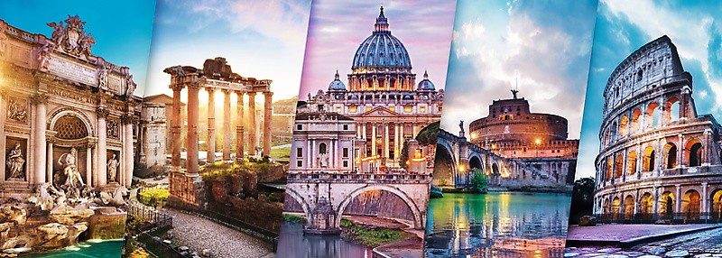Restricción detrás Egoísmo Puzzle Panorama Rome Collage, 500 pieces | Puzzle-USA.com