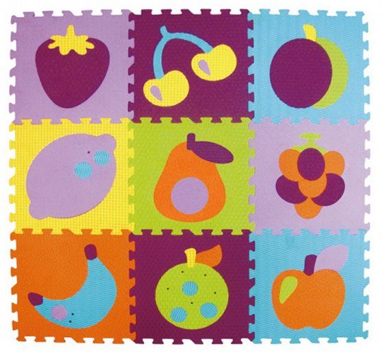 Puzzle Quebra-cabeça de espuma de frutas coloridas XS 9 peças